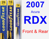 Front & Rear Wiper Blade Pack for 2007 Acura RDX - Premium