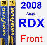 Front Wiper Blade Pack for 2008 Acura RDX - Premium