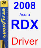Driver Wiper Blade for 2008 Acura RDX - Premium