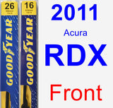 Front Wiper Blade Pack for 2011 Acura RDX - Premium