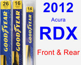 Front & Rear Wiper Blade Pack for 2012 Acura RDX - Premium