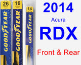 Front & Rear Wiper Blade Pack for 2014 Acura RDX - Premium