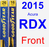 Front Wiper Blade Pack for 2015 Acura RDX - Premium
