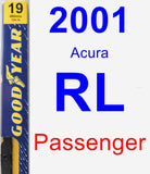 Passenger Wiper Blade for 2001 Acura RL - Premium