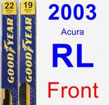 Front Wiper Blade Pack for 2003 Acura RL - Premium