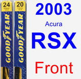 Front Wiper Blade Pack for 2003 Acura RSX - Premium