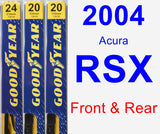 Front & Rear Wiper Blade Pack for 2004 Acura RSX - Premium