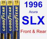 Front & Rear Wiper Blade Pack for 1996 Acura SLX - Premium