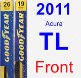 Front Wiper Blade Pack for 2011 Acura TL - Premium