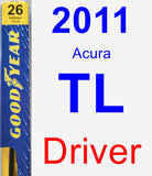 Driver Wiper Blade for 2011 Acura TL - Premium