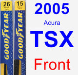 Front Wiper Blade Pack for 2005 Acura TSX - Premium