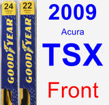 Front Wiper Blade Pack for 2009 Acura TSX - Premium