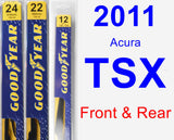 Front & Rear Wiper Blade Pack for 2011 Acura TSX - Premium