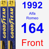 Front Wiper Blade Pack for 1992 Alfa Romeo 164 - Premium