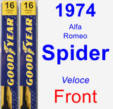 Front Wiper Blade Pack for 1974 Alfa Romeo Spider - Premium