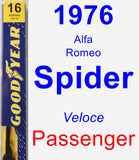 Passenger Wiper Blade for 1976 Alfa Romeo Spider - Premium