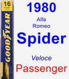 Passenger Wiper Blade for 1980 Alfa Romeo Spider - Premium