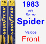 Front Wiper Blade Pack for 1983 Alfa Romeo Spider - Premium