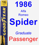 Passenger Wiper Blade for 1986 Alfa Romeo Spider - Premium
