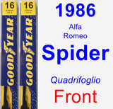 Front Wiper Blade Pack for 1986 Alfa Romeo Spider - Premium