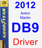 Driver Wiper Blade for 2012 Aston Martin DB9 - Premium