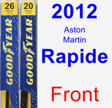 Front Wiper Blade Pack for 2012 Aston Martin Rapide - Premium