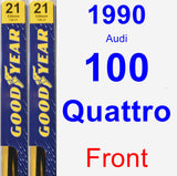Front Wiper Blade Pack for 1990 Audi 100 Quattro - Premium