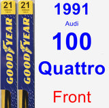Front Wiper Blade Pack for 1991 Audi 100 Quattro - Premium