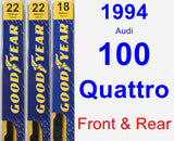 Front & Rear Wiper Blade Pack for 1994 Audi 100 Quattro - Premium