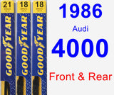 Front & Rear Wiper Blade Pack for 1986 Audi 4000 - Premium