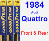 Front & Rear Wiper Blade Pack for 1984 Audi Quattro - Premium
