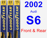 Front & Rear Wiper Blade Pack for 2002 Audi S6 - Premium