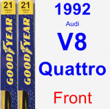 Front Wiper Blade Pack for 1992 Audi V8 Quattro - Premium
