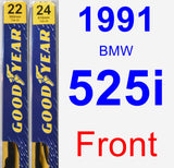 Front Wiper Blade Pack for 1991 BMW 525i - Premium