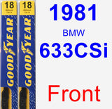 Front Wiper Blade Pack for 1981 BMW 633CSi - Premium