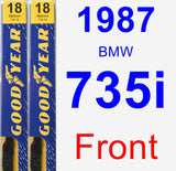 Front Wiper Blade Pack for 1987 BMW 735i - Premium