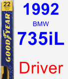 Driver Wiper Blade for 1992 BMW 735iL - Premium