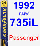 Passenger Wiper Blade for 1992 BMW 735iL - Premium