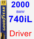 Driver Wiper Blade for 2000 BMW 740iL - Premium