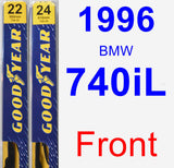Front Wiper Blade Pack for 1996 BMW 740iL - Premium