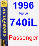 Passenger Wiper Blade for 1996 BMW 740iL - Premium