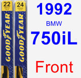 Front Wiper Blade Pack for 1992 BMW 750iL - Premium