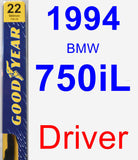 Driver Wiper Blade for 1994 BMW 750iL - Premium