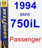 Passenger Wiper Blade for 1994 BMW 750iL - Premium