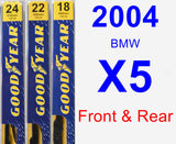 Front & Rear Wiper Blade Pack for 2004 BMW X5 - Premium