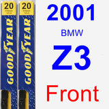 Front Wiper Blade Pack for 2001 BMW Z3 - Premium