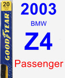Passenger Wiper Blade for 2003 BMW Z4 - Premium