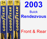 Front & Rear Wiper Blade Pack for 2003 Buick Rendezvous - Premium