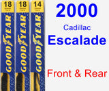 Front & Rear Wiper Blade Pack for 2000 Cadillac Escalade - Premium