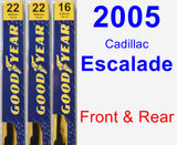 Front & Rear Wiper Blade Pack for 2005 Cadillac Escalade - Premium